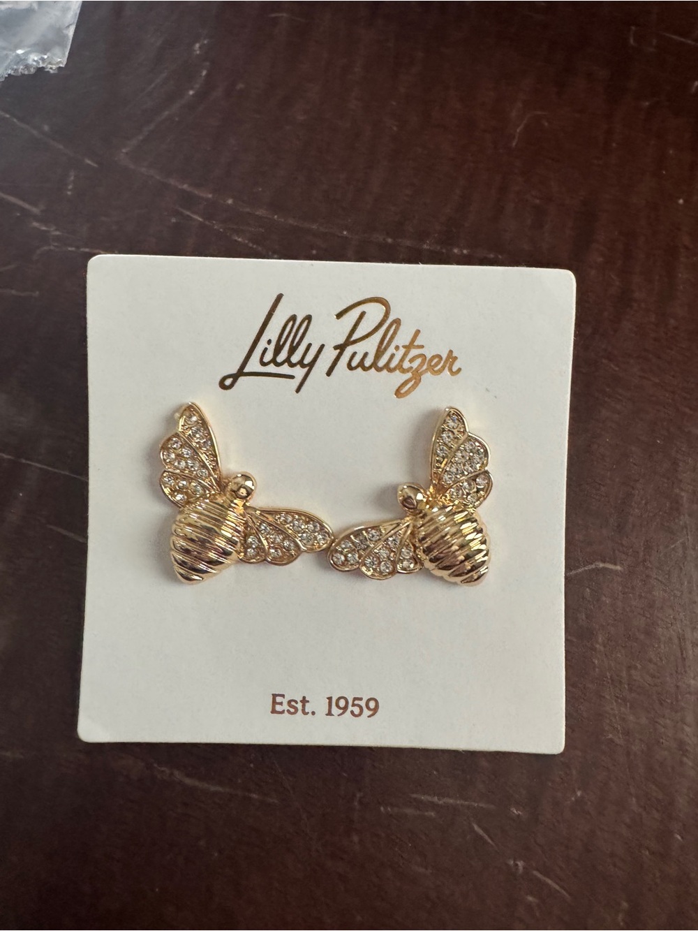 Lilly Pulitzer Gold Bee Crystal Stud Earrings